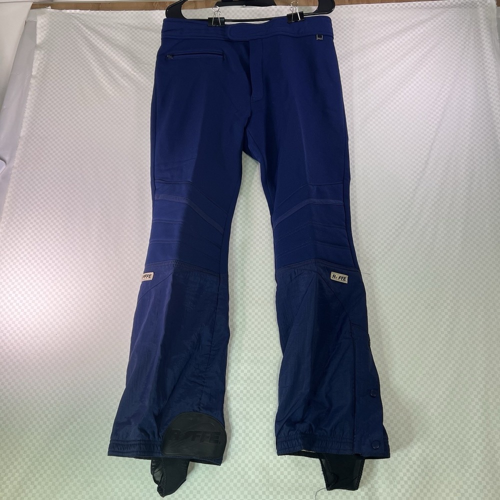 Vtg Roffe Ski Pants Men's 34 Tall Blue  Snap &‎ Zip Closure Elastic Ankle USA